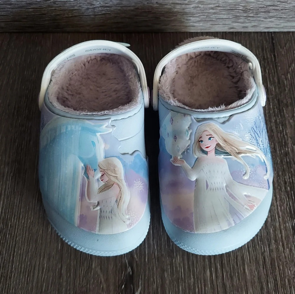 Crocs Fun Lab Lined Disney Frozen II‎ Elsa Clog 10c blue toodler - Picture 1 of 10